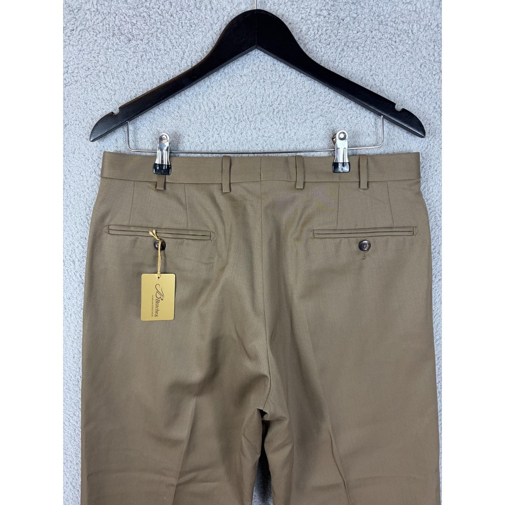 Britches Dress Pants Mens 33x29 Brown Wool Flat Front Nordstrom Made In Italy